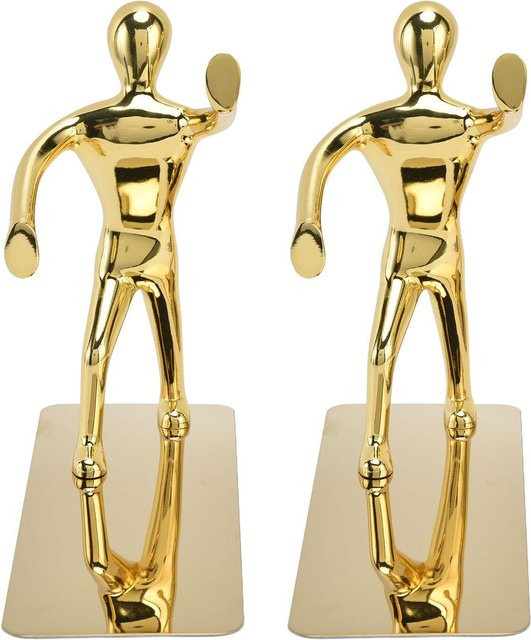 KONNWEI Buchstützen Kung Fu Mann aus Edelstahl in Gold für deine Heimdekoration - Bild 1