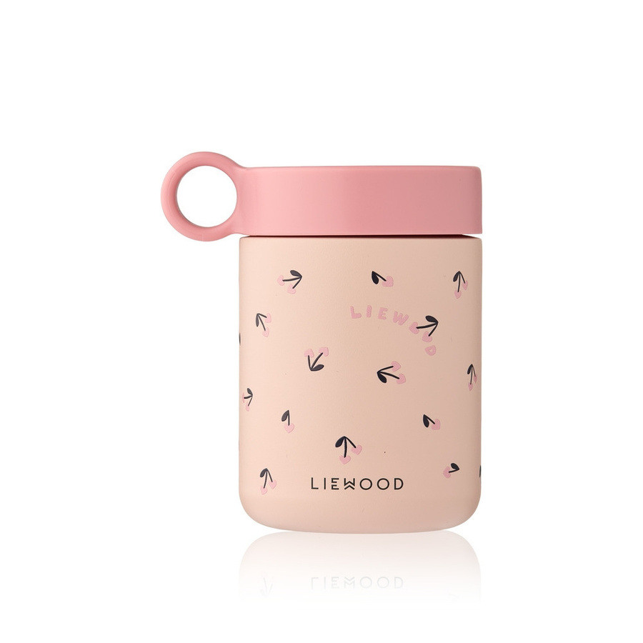 Liewood Kiani Essensbehälter Mini Cherry Heart aus Edelstahl und Silikon in Pink - Bild 1