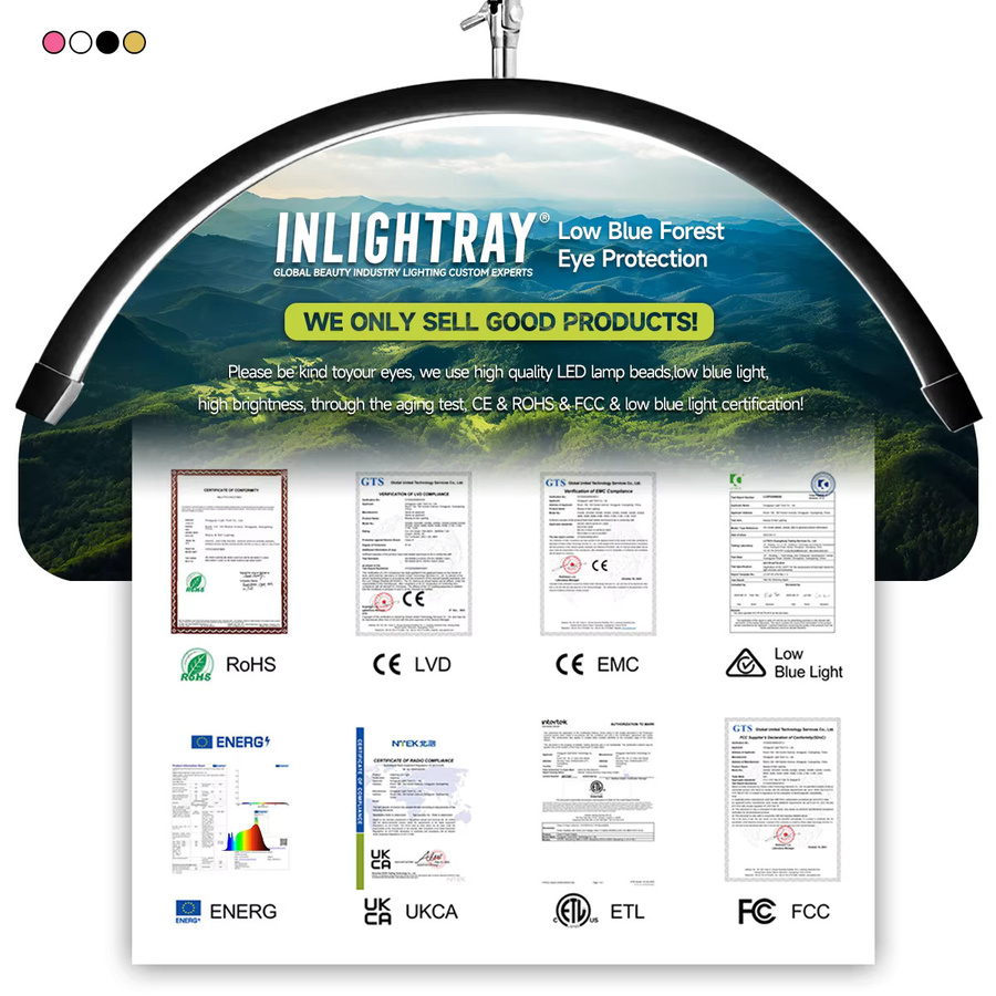 Inlightray L80 LED Halbmond-Stehlampe in Weiß mit Touch-Funktion für Wimpernverlängerungen und professionelle Anwendungen - Bild 3