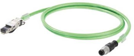 Weidmüller Sensor-Aktor-Datensteckverbinder 1044470030 konfektierter Stecker gerade, Cat5e Ethernet/LAN, grün - Bild 1