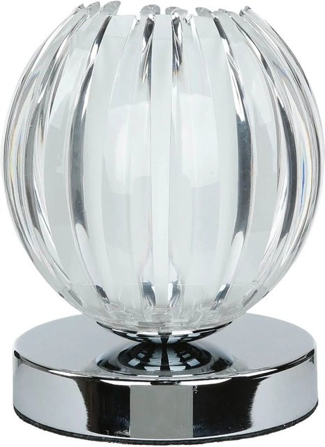 Licht-Erlebnisse Tischlampe mit Touch-Dimmer in Chrom und Transparent, inkl. G9 LED, Höhe: 13,5 cm - Bild 1