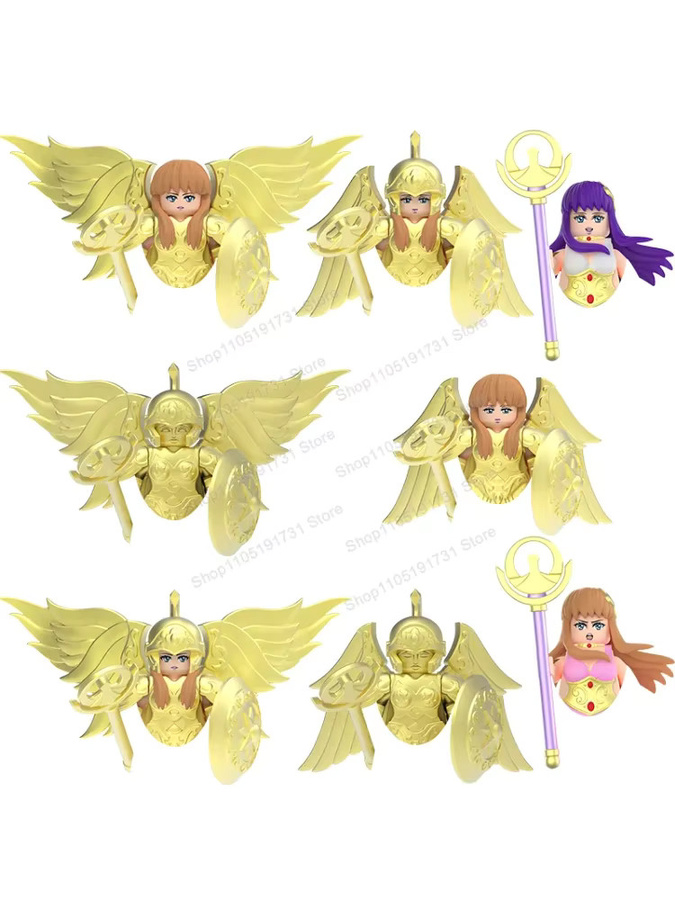 Saint Seiya Athena Bausteine Modell von DR.TONG als Anime Actionfigur in Gold - Bild 2