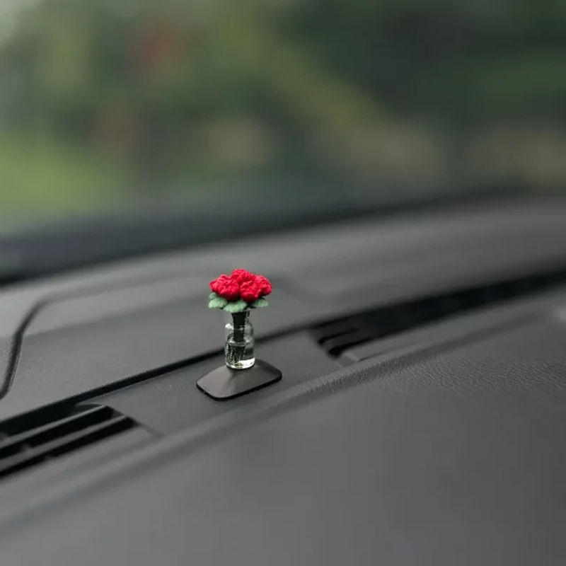 Miniatur Landschaft aus Glas als rotes Auto Armaturenbrett Ornament für dein Auto, Büro oder Schreibtisch - Bild 1