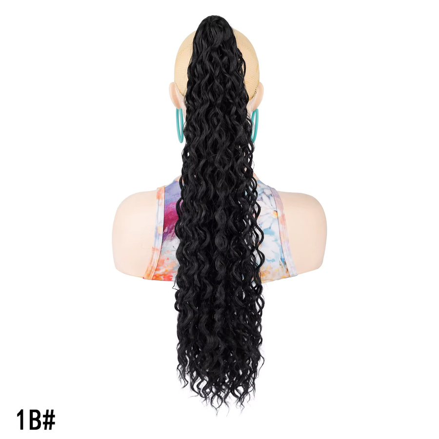 jeedou Haarteil Pferdeschwanz, lange tiefe Welle, synthetisch, Damen - Bild 4