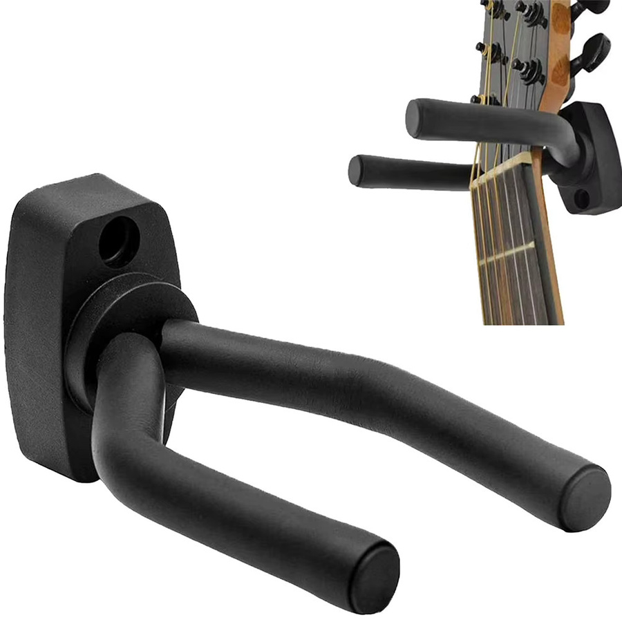 APWIKOGER Universal Gitarren Wandhalterung aus Metall in Schwarz für Akustikgitarren und Musikinstrumente - Bild 2