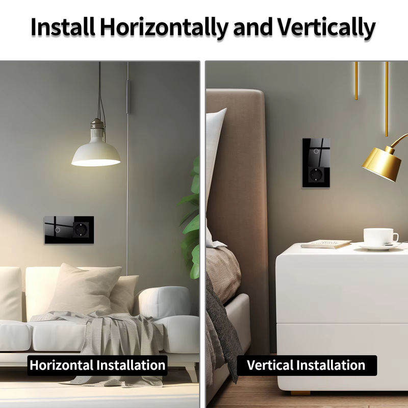 Bingoelec Touch-Lichtschalter mit EU-Wandsteckdosen und USB-Typ-C-Anschluss, 1-Wege-Wandschalter in Weiß - Bild 4