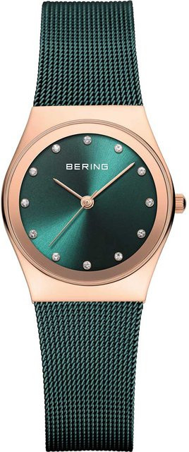 Bering Damenuhr, Quarz, Edelstahl, Grün, Swarovski Crystals, 27 mm - Bild 1
