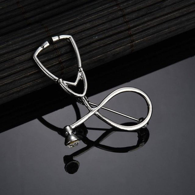 YULIN Brosche Stethoskop, Emaille, Silber, Damen - Bild 1