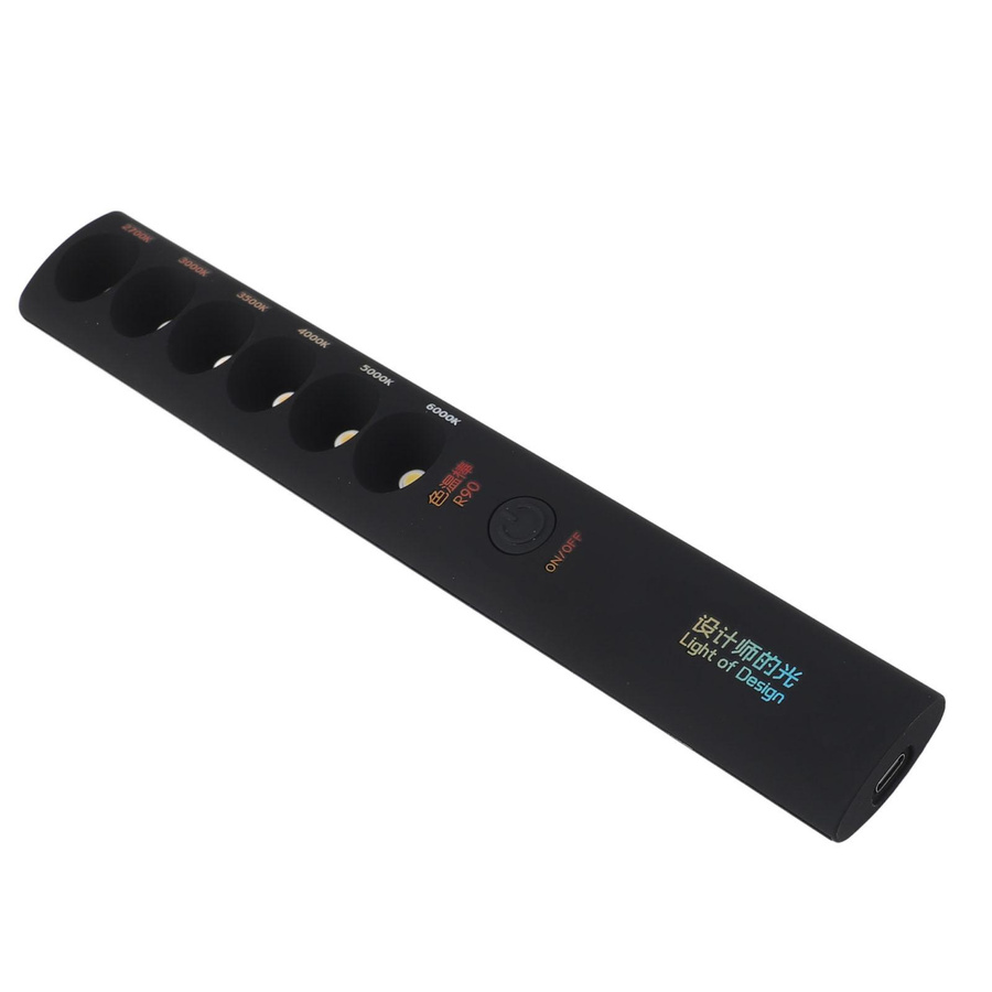 Andoer Tragbarer LED-Lampenstab für Fotografie, Schwarz, Wiederaufladbar mit USB-C, Farbtemperatur 2700 K bis 6000 K und 6 Modi - Bild 3