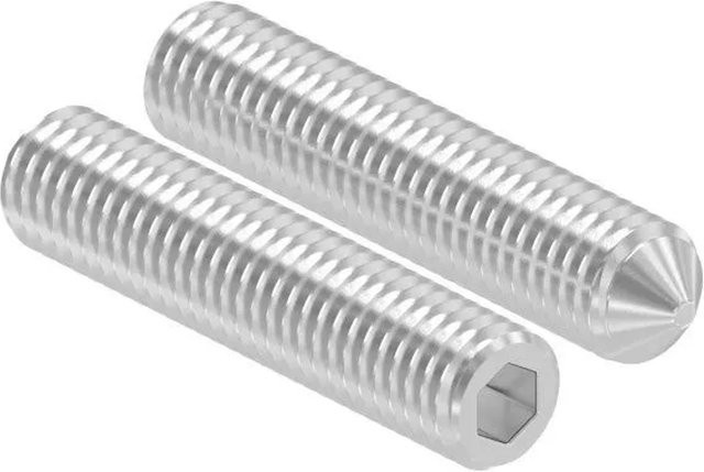 FeNau Gewindestift M8 x 40 mm aus Edelstahl V2A mit Spitze und Innensechskant nach DIN 914, Silber - Bild 1