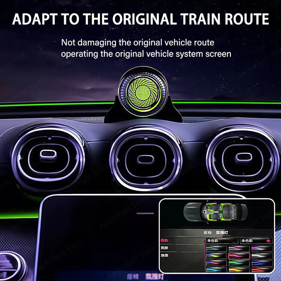 Auchi Mittel-Hochfrequenz-Lautsprecher Soundsystem mit 4D-Hochtönern und Ambientebeleuchtung für Mercedes Benz C W206 W205 GLC X254 - Bild 3
