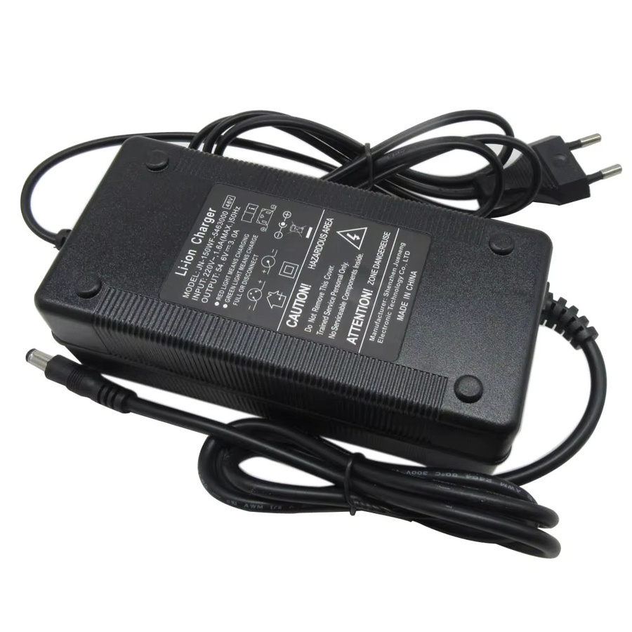 CYGEREEN Lithium-Ionen Ladegerät für 36V 37V 10S 18650 Akkus, 42V 3A mit Lüfter, Schwarz, Anschluss DC 5,5 x 2,5 mm und 5,5 x 2,1 mm - Bild 3