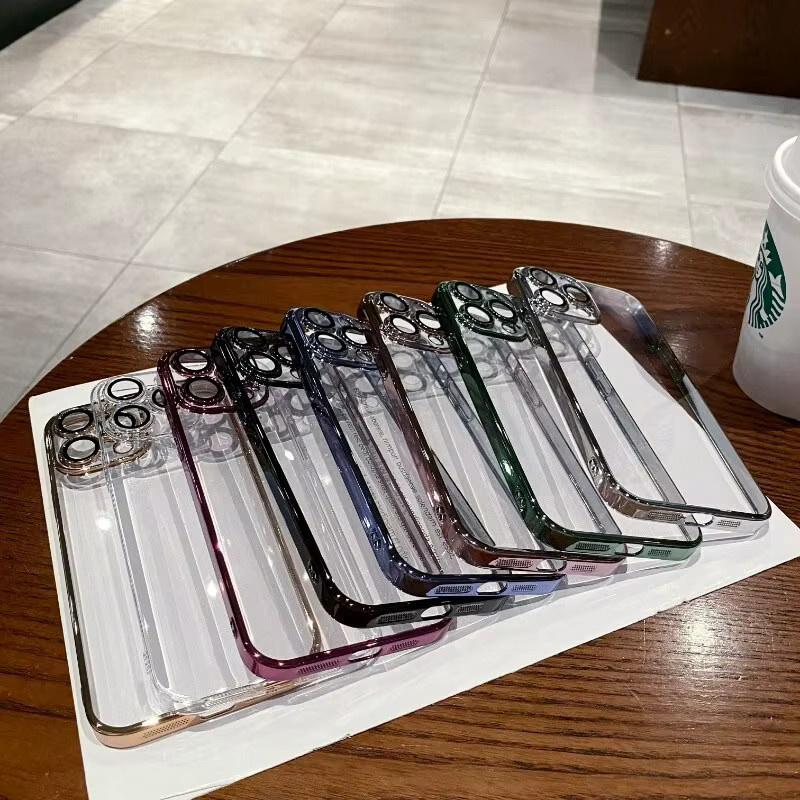 Transparente Silikon-Schutzhülle mit Objektivschutz für Apple iPhone 15 14 13 12 11 Pro Max Mini - Bild 2
