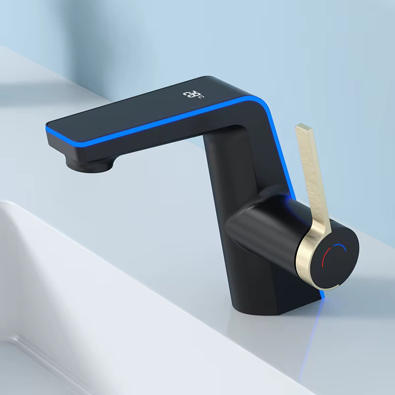 HGTUGO LED-Waschtischarmatur in Schwarz mit Touch-Sensor, Temperaturanzeige und 2 Sprühmodi für Bad und Küche - Bild 2