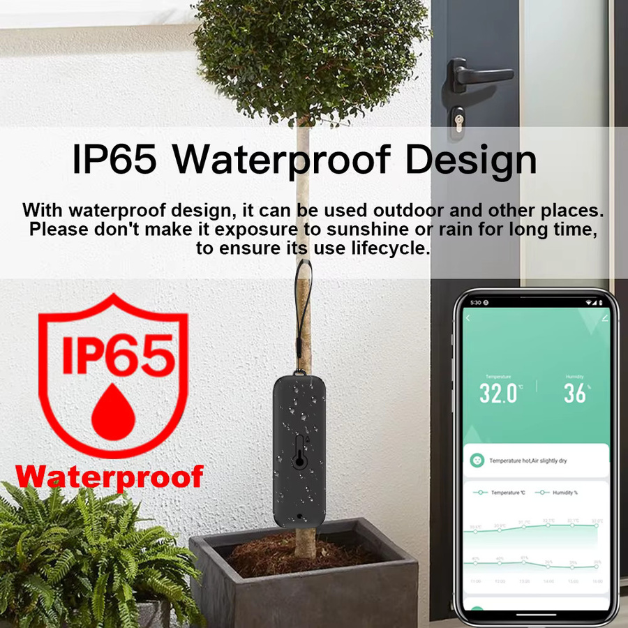 Tuya Smart WiFi Zigbee Wetterstation mit IP65 Außentemperatur- und Feuchtigkeitssensor, kompatibel mit Google Assistant - Bild 3