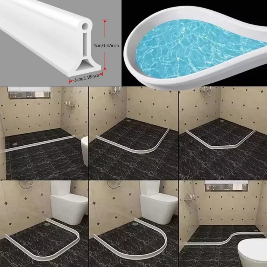 Selbstklebender PVC Spritzschutzstreifen als Wassersperre für Badezimmer, Küche und Toilette, Farbe: Weiß, Höhe: 4,0 cm, Breite: 3,0 cm - Bild 4