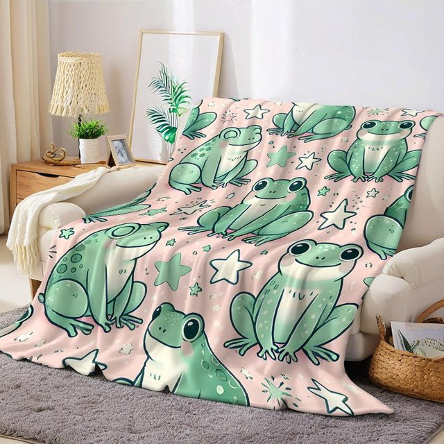 JMG Household Supplies Flanell Decke Rosa Stern Frosch Design, Weich und Warm, B/B: 100 x 150 cm - Bild 1