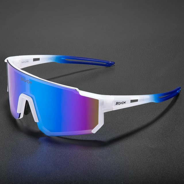 SCVCN Sportsonnenbrille, Unisex, Vollrand, weiß, Kunststoff - Bild 1