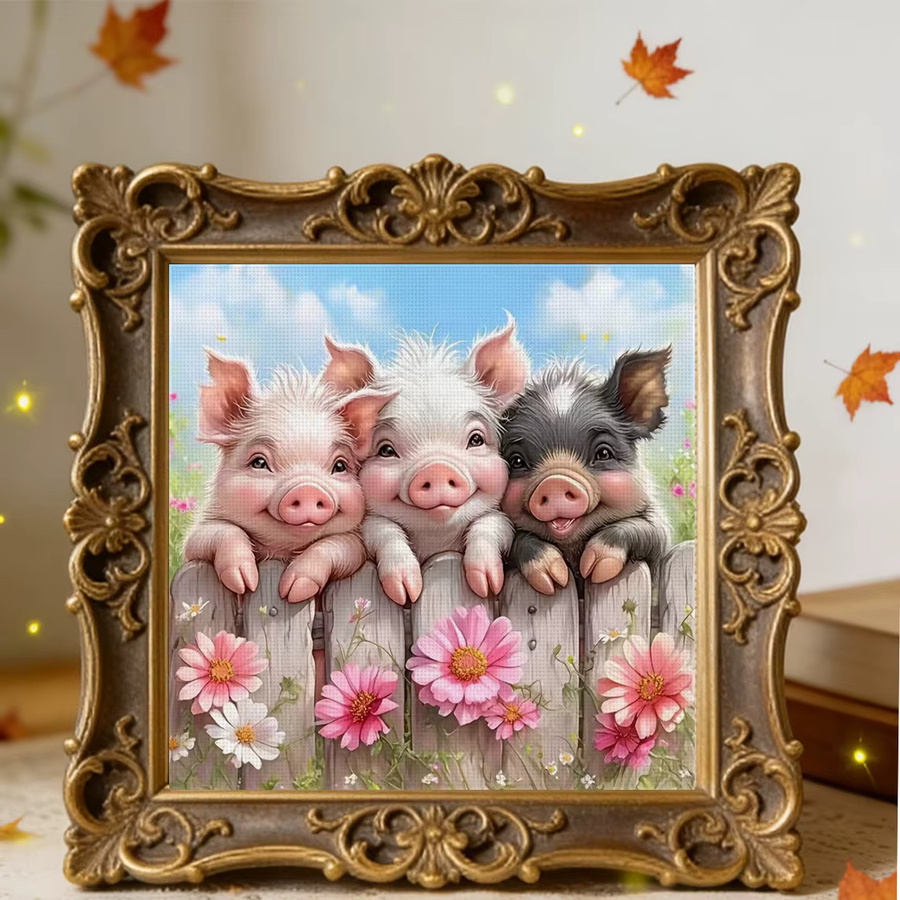 Fence Friends Kreuzstich-Set zum Selbermachen, 11CT Stickerei in Multicolour, B/B/H: 36 x 36 x 1 cm - Bild 5