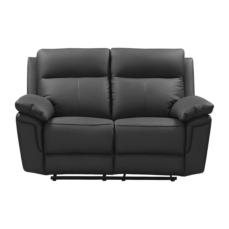 Vente-unique Relaxsofa Pakita in Schwarz aus Büffelleder mit Massivholzrahmen, Breite: 153 cm - Bild 2