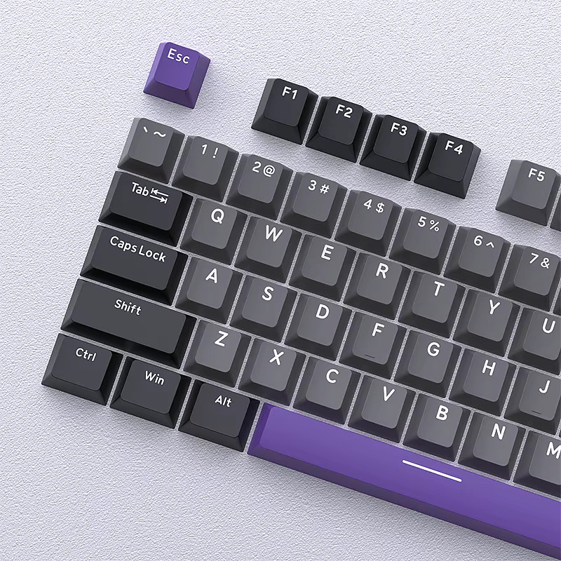 Letter Drive Double Shot PBT Keycaps für mechanische Gaming-Tastaturen mit MX-Schaltern, 126 Tasten, Multicolour - Bild 3