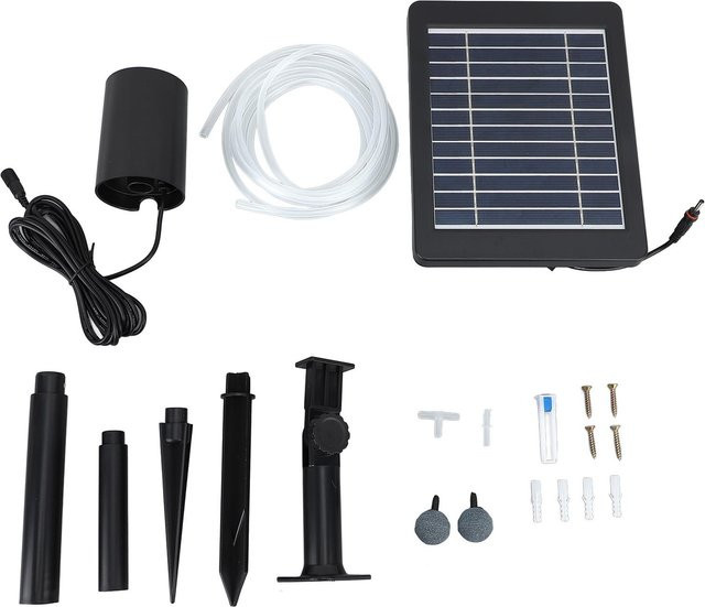 Solar Teichbelüfter Set mit Luftpumpe, 6V 4W, IP64 Wasserdicht, 0,8L pro Minute, 3 Modi - Bild 1