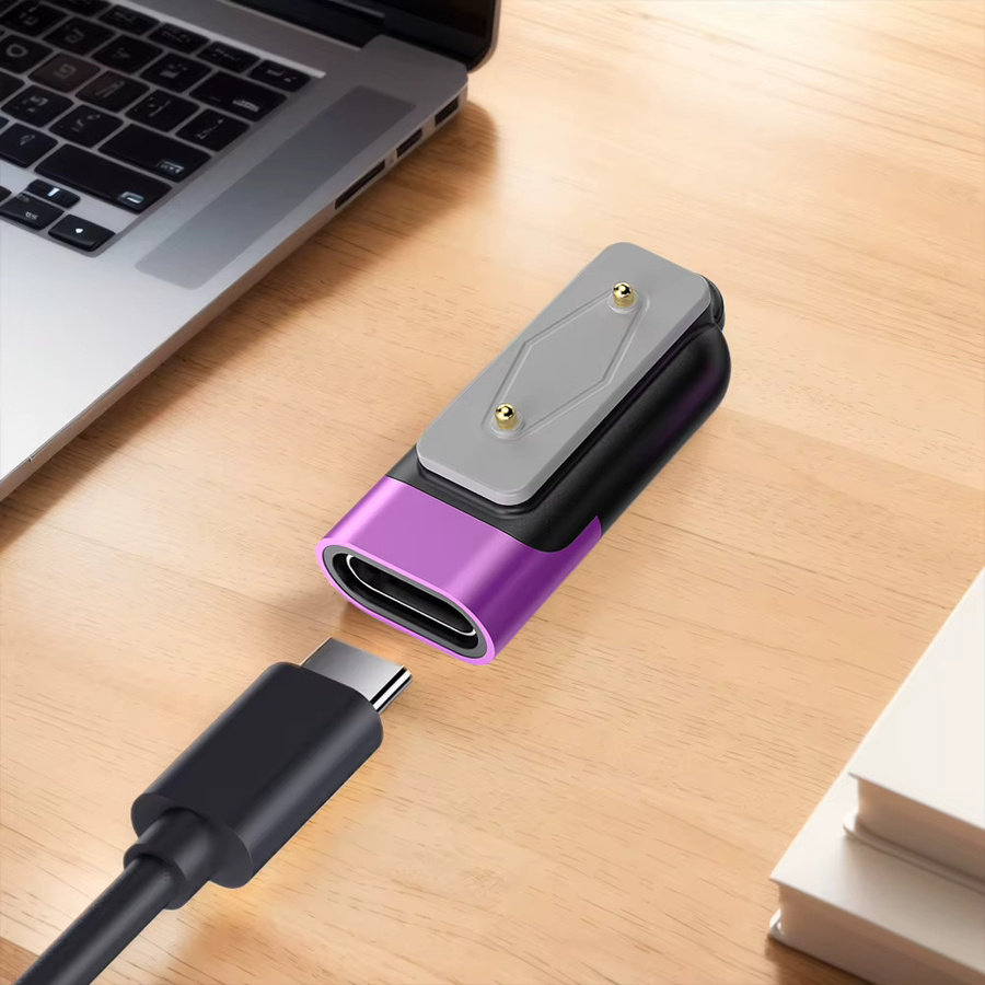Samsung USB-C-Adapter für Samsung Galaxy Fit 3, magnetischer rechtwinkliger Ladekabel-Konverter in Blau - Bild 2
