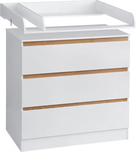 WOLTU Moderne Kommode mit 3 Schubladen in Weiss für Babyzimmer, Schlafzimmer oder Wohnzimmer - Bild 1