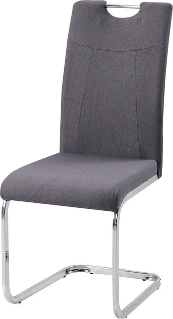 HTI-Living Schwingstuhl KellyC in Grau mit modernem Webstoff und Cantilever-Gestell - Bild 1