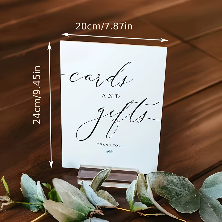 Elegantes Acryl-Hochzeitsschild in Transparent und Weiß für Karten und Geschenke bei Hochzeiten und Partys - Bild 3