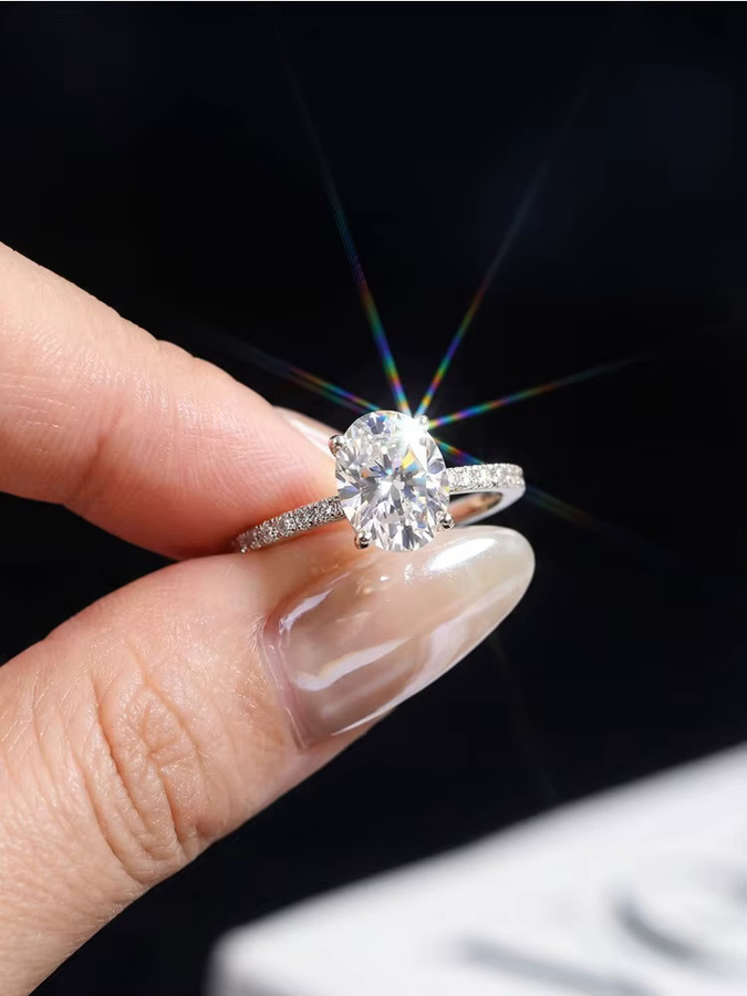 Moissanit-Diamantring, 925 Silber, Damen - Bild 2