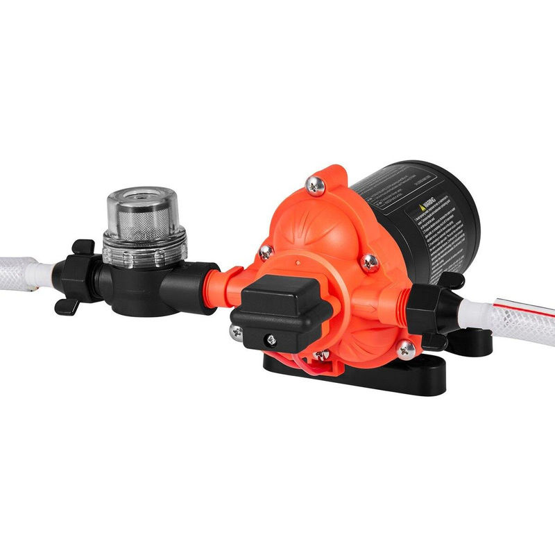 Buying Solutions MB Wohnmobil Wasserpumpe, 12V DC, 4 GPM (15,1 L/min), 3-Kammer-Selbstansaugende Membran-Wasserpumpe mit automatischem Druckschalter, max. 40 PSI Druck, Orange - Bild 9