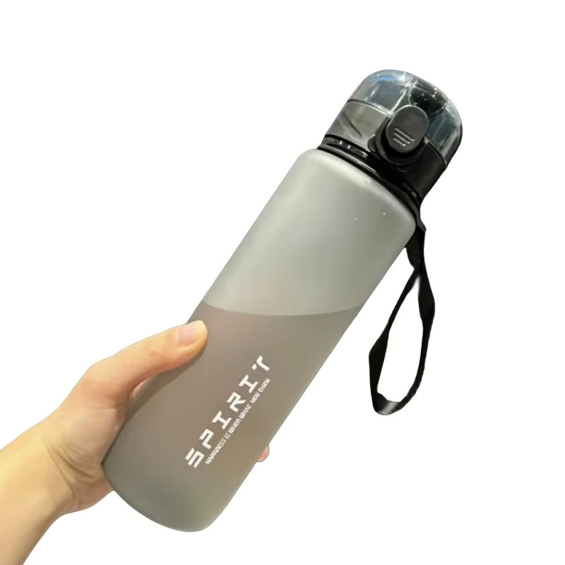Auslaufsichere Sport Wasserflasche aus Kunststoff mit Skala in Rot und Transparent, 700 ml - Bild 2