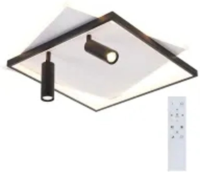 NETTLIFE LED Deckenleuchte aus Metall in Weiß, modern und dimmbar mit Fernbedienung - Bild 1