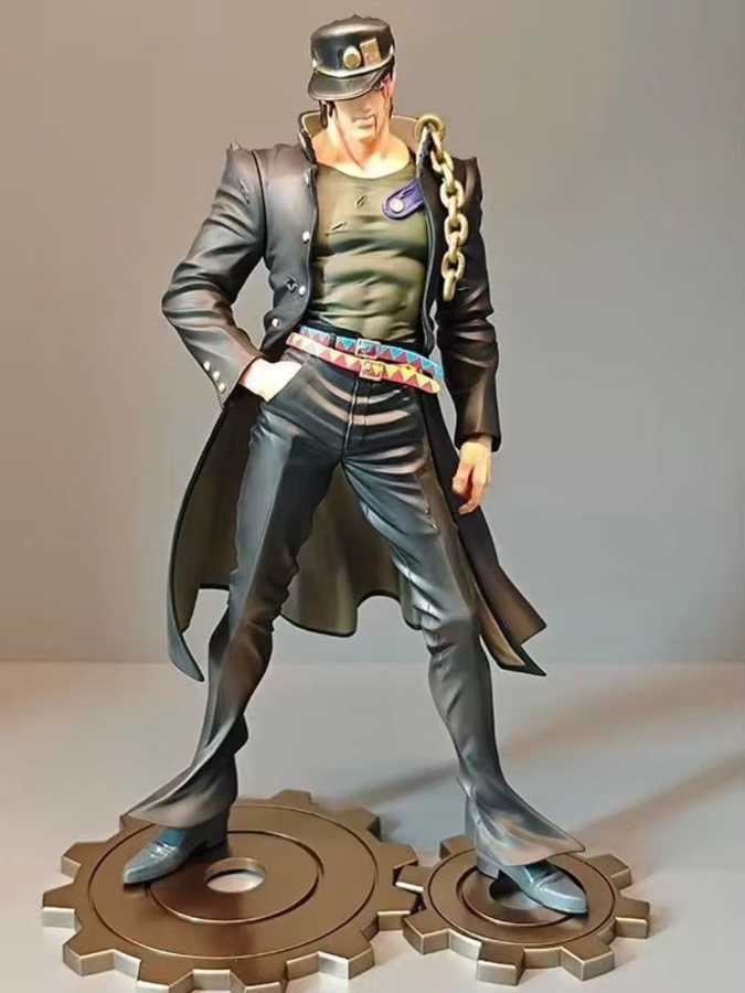 Bandai JoJo's Bizarre Adventure Jotaro Kujo Figur, 26cm, mit zwei austauschbaren Köpfen und Armen, PVC Anime-Modell - Bild 1