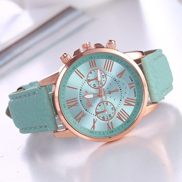 KaiTingu Armbanduhr Quarz, Leder, Grün, Damen - Bild 1