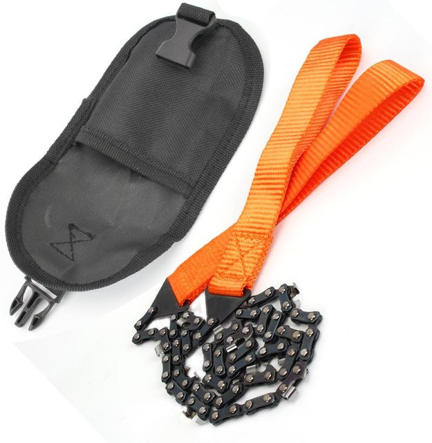 NICEYARD Handkettensäge für Camping und Wandern, tragbares Notfall-Werkzeug mit 11 Sägezähnen, Orange/Schwarz - Bild 1