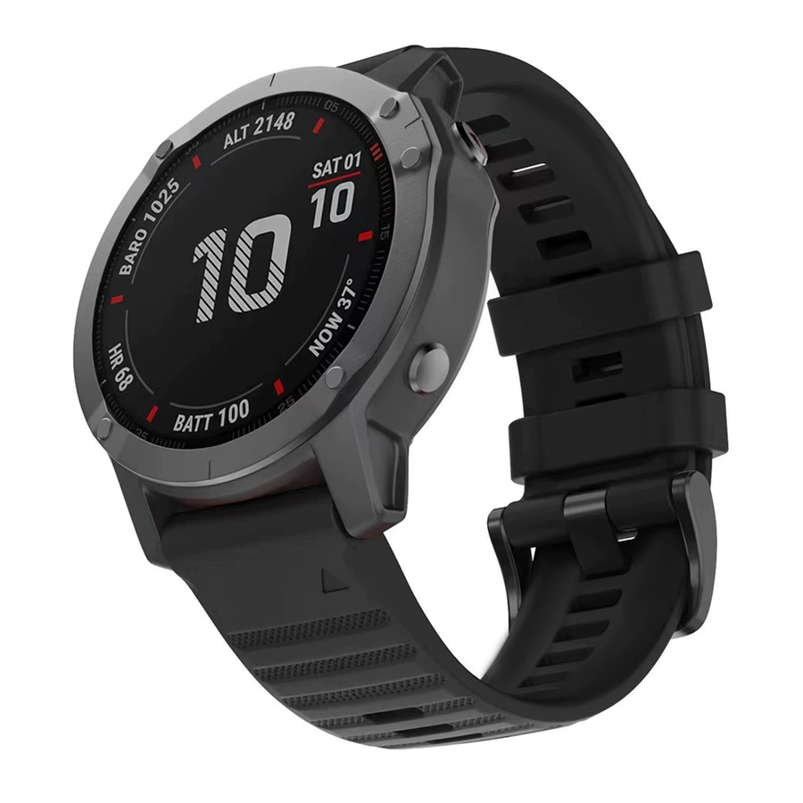 Uhrenarmband Silikon, Schwarz, Unisex, 26 22 20mm, für Garmin Fenix - Bild 2