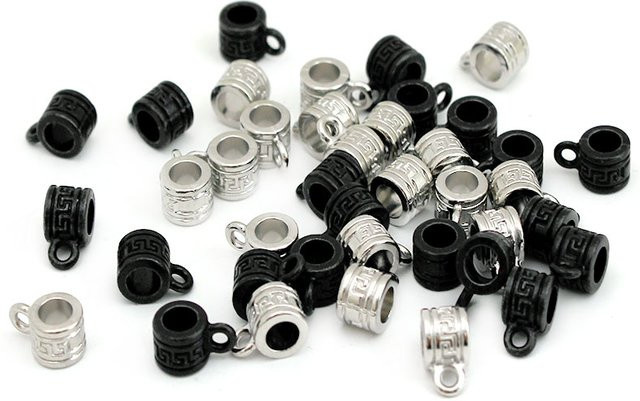 SUMOORL Anhänger Spacer Perlen, Edelstahl, Schwarz, Unisex - Bild 1