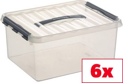 Helit Aufbewahrungsbox Sunware Q-line Transparent 15l 6er Set B/H/T: 30 x 18 x 40 cm - Bild 1