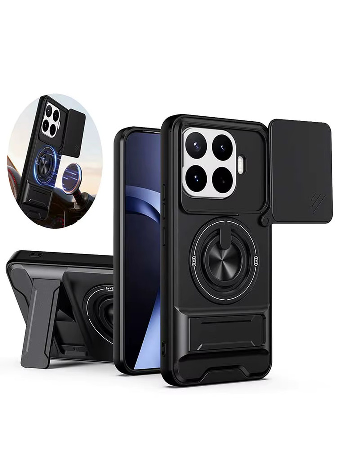 Sturzsichere Xiaomi Handyhülle mit Hartglas-Kameraschutz und magnetischem Ringhalter für Xiaomi 15T, 17T Pro, 17T und 14T 5G in Schwarz oder Blau - Bild 7