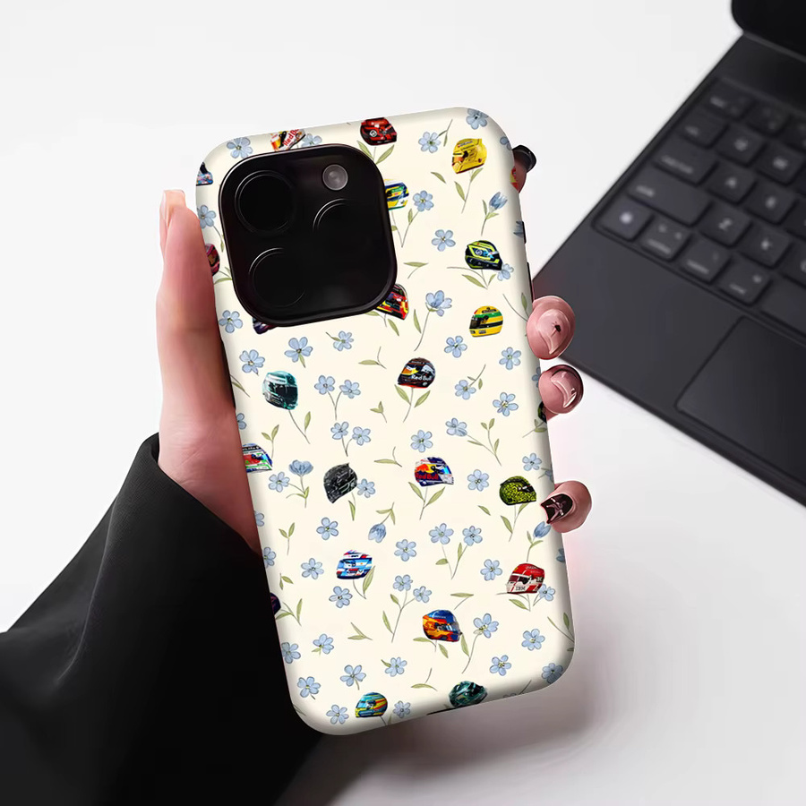 Potdemiel Magnetische Handyhülle mit Helm- und Blumen-Collage für iPhone 17 16 15 14 13 Pro Max Plus, Mehrfarbig - Bild 6