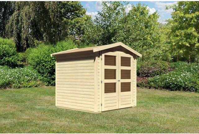 Karibu Holz-Gartenhaus Aesch Natur mit Satteldach, B/T: 182 x 182 cm - Bild 1