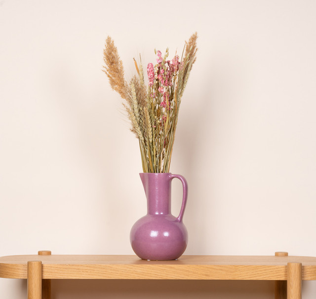 Keramik Vase Krug Blume2000 in Flieder, modern und rund, Höhe: 25,0 cm, Breite: 16,5 cm, Tiefe: 16,5 cm - Bild 1