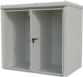 Bauer Südlohn Gasflaschen-Container GFC-B/W M3 in Grauweiß, lackiert - Bild 1