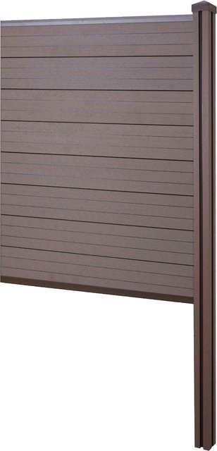 MCW WPC-Sichtschutz Savoie Erweiterungselement schmal, Braun, Breite: 98 cm - Bild 1