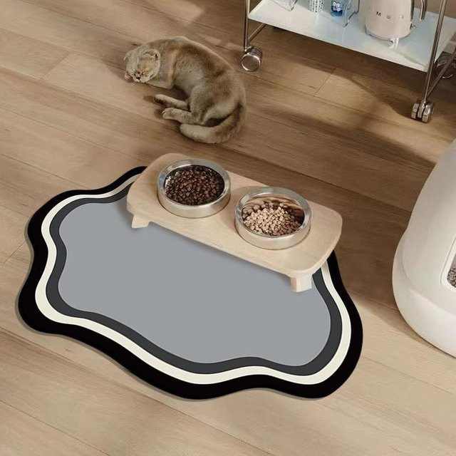 YJSTY Haustiermatte für Katze und Hund, rutschfest und schnelltrocknend, grau, B/T: 50 x 80 cm - Bild 1