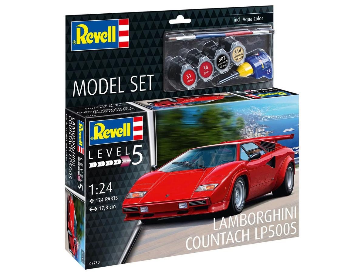 Revell Lamborghini Countach LP500S, Model Set, 1:24, Grau, Rot - Bild 2