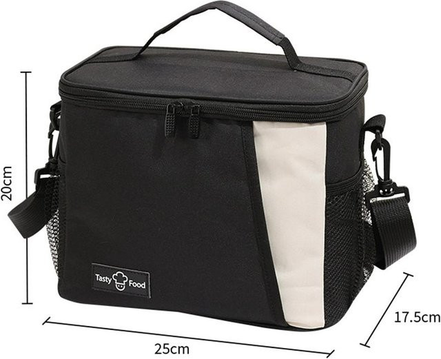 Isolierte Lunchtasche von Yiran Furniture in Schwarz mit verstellbarem Schultergurt für Damen und Herren - Bild 1