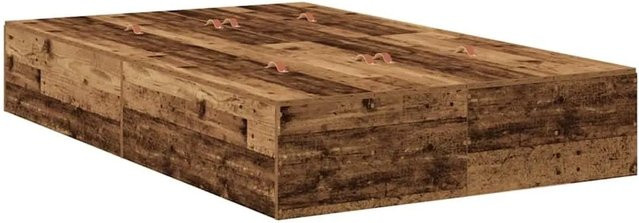vidaXL Stauraumbett aus Kiefernholz in Braun, B/L: 120 x 200 cm - Bild 1